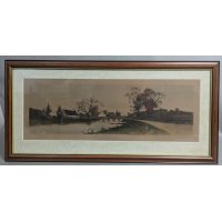 Framed Landscape Print The Old Mill Brook by Ernest Rost