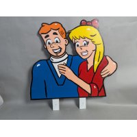 Archie and Betty Double Sided Painted Plywood Comic Sign Art
