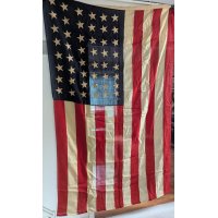 Vintage 48 Star American Flag Historical Artifact Sewn Stars and Stripes