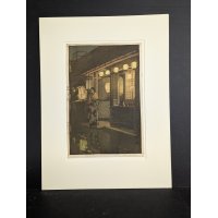Hiroshi Yoshida A Little Restaurant Japanese Woodblock Print