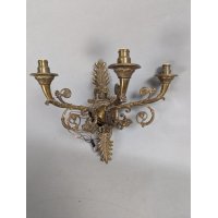 Vintage Rococo Revival Three-Arm Wall Sconce Ornate Antique Lighting Collector's Piece