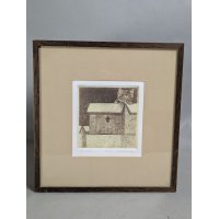 Richard Volpe Signed Numbered Intaglio Print New Address Kitten in Box Framed Art