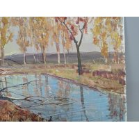 Augustus William Dunbier An October Impression Oil Painting Vibrant Landscape Art