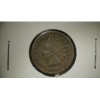 1865 Indian Head Cent Fine Grade Coin - Civil War Era, James B. Longacre Design