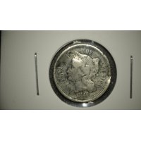 1866 Nickel Three-Cent Piece by James B. Longacre Good (G) Coin