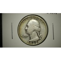 1937-S Washington Silver Quarter Fine John Flanagan Design 90% Silver Coin