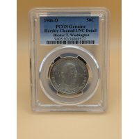 1946-D Booker T. Washington Silver Half Dollar PCGS Genuine UNC Detail Isaac Scott Hathaway