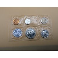 1960 US Mint Proof Set Large Date 5 Coin Collection with Silver Dime Quarter Half Dollar
