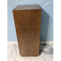 Modern Wood Veneer Display Pedestal for Art and Decor, Stylish and Versatile Stand