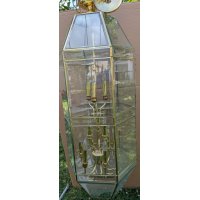 Vintage Two-Tier 12-Light Brass Beveled Glass Foyer Chandelier Stunning Lighting Fixture