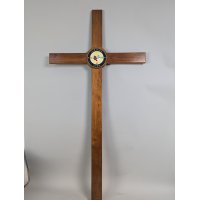 Large Wooden Wall Cross with Great Jubilee 2000 Medallion by Emanuela Rocchi