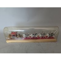 Vintage Miniature British Gold State Coach Diorama with Horses and Display Case