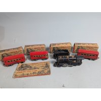 Vintage American Flyer O Gauge Train Set with Locomotive, Tender, and Passenger Cars