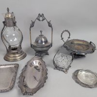 7 Ornate Assorted Silver Plate Tableware Items