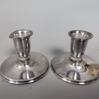 Sterling Silver Candleholders and Footed Dish Set