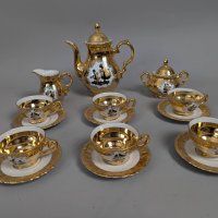 Bareuther Waldsassen Bavaria Porcelain Tea and Coffee Set with Gold Accents