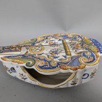 Antique French Faience Rouen Pottery and Holland Bell Set
