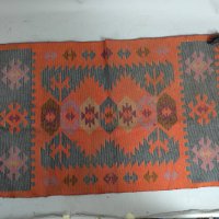Flat-Woven Kilim Rug with Vibrant Geometric Patterns and Motifs