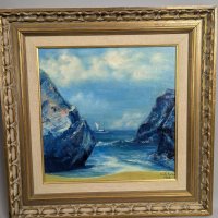 Framed Nautical Painting by Dick Keller Dated 1965