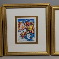 Three Seriolithographs by Zamy Steynovitz in Gold Frames
