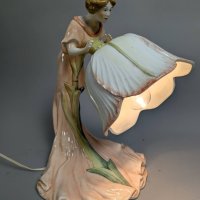 AZ Nove Italian Majolica Art Nouveau Lamp by Antonio Zen
