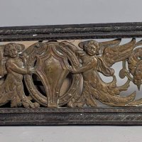 19th Century French or Italian Hand Hammered Bronze Relief Plaque w/ Cherubs