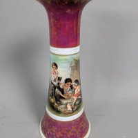RS Prussia Porcelain Vase with Hand-Painted Figural Scene and Gilded Accents