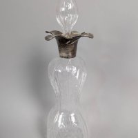 Mappin and Webb Sterling Silver and Crystal Glass Decanter with Hallmarks