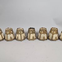 7 Vintage Boudoir Lamp Bases with Draped Fabric Shades