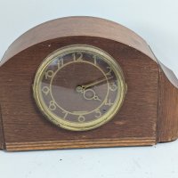 Seth Thomas Art Deco Mantel Clock with Wooden Case and Brass Details