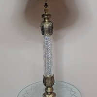 Frederick Cooper Floor Lamp with Glass Body and Brass Accents