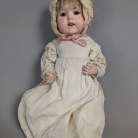 Antique Bisque Doll Marked Nippon with Cloth Body and Painted Features