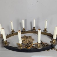 Oval Spanish Revival Chandelier with Eight Candle Holders